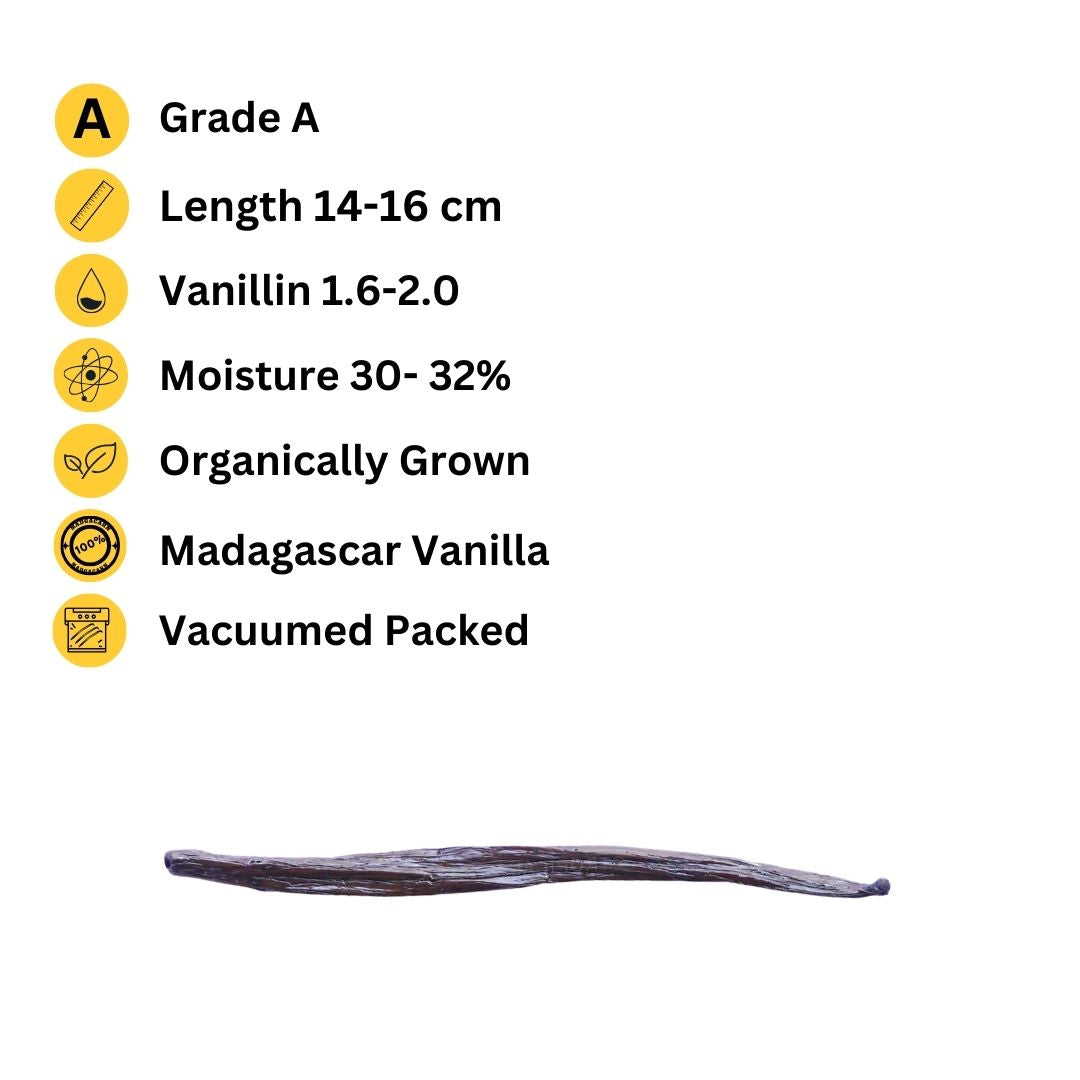 Organic Madagascar Grade A Vanilla Beans